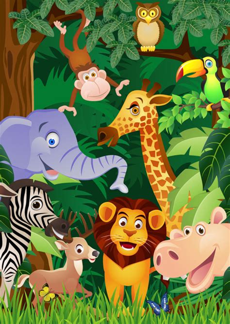 Wild Animal Cute Cartoon Vector Set 09 Free Download
