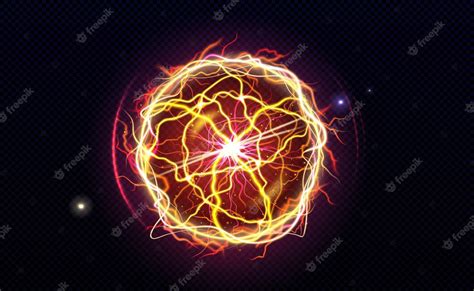 Free Vector Electric Ball Lightning Circle Strike Plasma