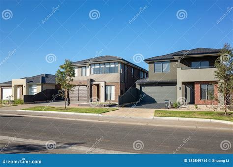 New Modern Residential Houses In Melbourne`s Suburb Vic Australia