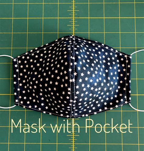 Tags pleated face mask pattern & pleat guide. 3D Face Mask with Pocket Sewing Pattern, 2 Sizes Facemask PDF sewing p - BL Handmade