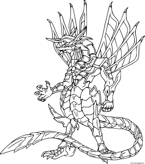 Bakugan Battle Planet Coloring Pages Titanium Dragonoid Bakugan
