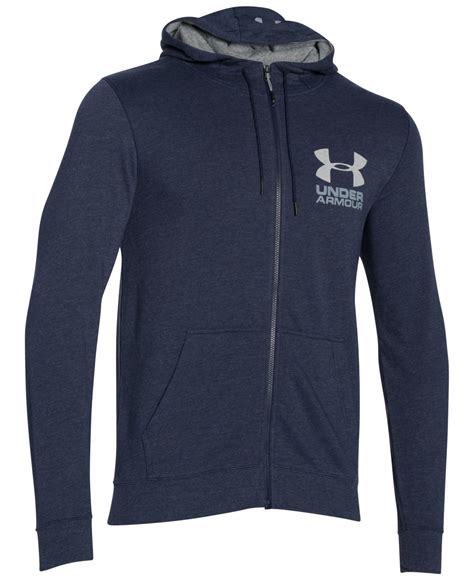 Under Armour Mens Coldgear Full Zip Hoodie In Midnight Navy Blue For