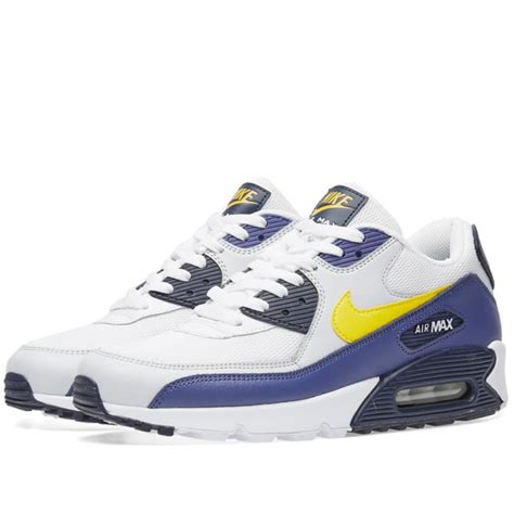 Nike Air Max 90 Essential White Tour Yellow And Blue End