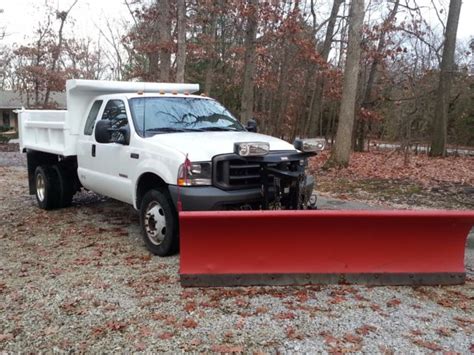 Ford F550 Diesel 4x4 Dump Truck W Western Snow Plow