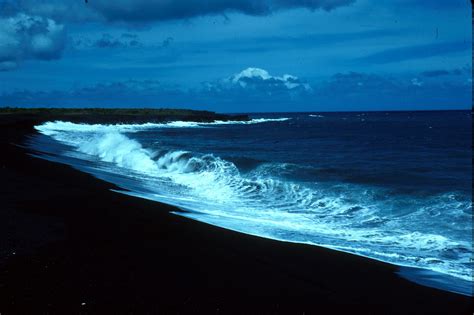 Black Sand Beaches Occur Where Lava Flows Enter The Sea The Sand Is