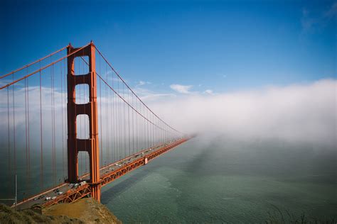 Golden Gate Bridge Fog Free Stock Photo Negativespace