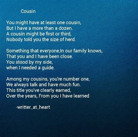 Cousin Poem Poems Stand By Me Cousins