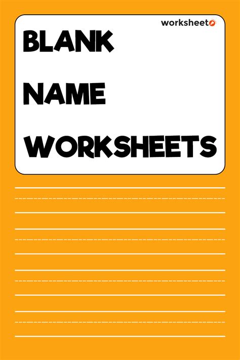 13 Blank Name Worksheets Free Pdf At