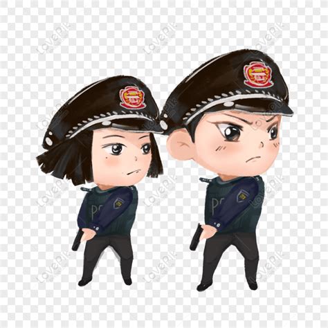 Gambar Kartun Polisi Wanita Polisi Kartun Tim Pria Dan Wanita Petugas