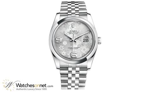 Rolex Datejust 36 116200 Flr Slv J Womens Stainless Steel Automatic Watch
