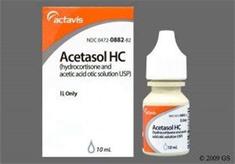 Acetic acid, which at low concentrations is known as vinegar, is an acid used to treat a number of conditions. Acetasol HC - patient information, description, dosage and ...