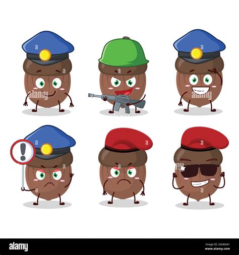 A Dedicated Police Officer Of Acorn Mascot Design Style Vector