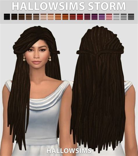 Sims 4 Hairs Hallow Sims Storm Hair In 2020 Sims 4 Curly Hair