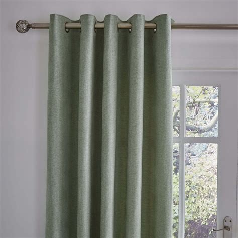 Wynter Sage Thermal Eyelet Curtains Green By Dunelm