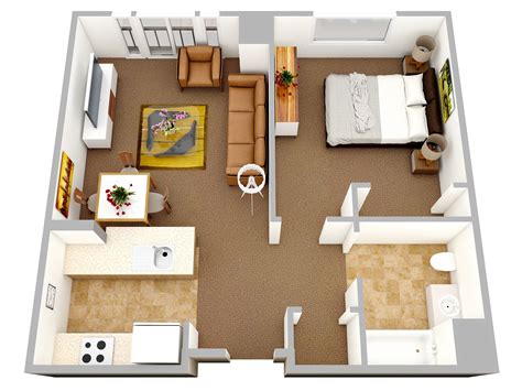 1 Bedroom Apartmenthouse Plans Home Decoration World One Bedroom