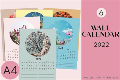 2022 Wall Calendar Printable Graphic By Templatesbykhalayi · Creative