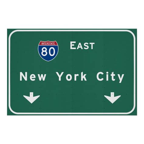 New York City Interstate Highway Freeway Road Sign Zazzle