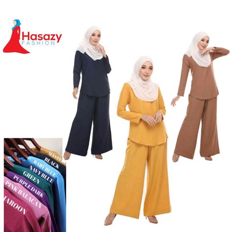 Blouse Dan Seluar Palazo Muslimah Suit Viral Ironless Hot Selling Shopee Malaysia