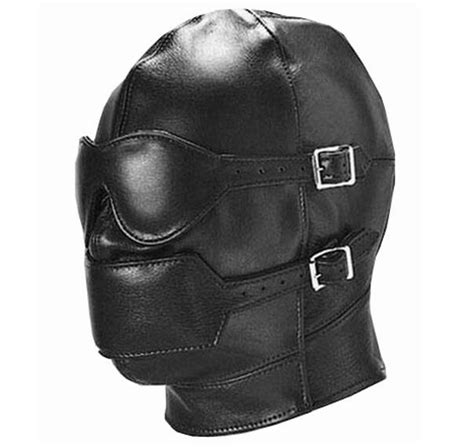Hot Sex Product New Soft Leather Bondage Face Mask Eyepatch Gagged