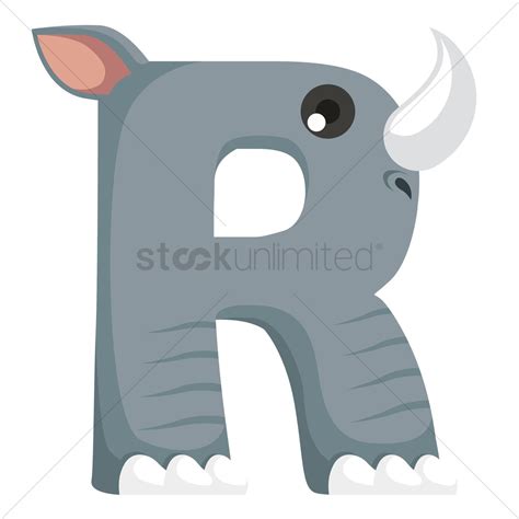 Animals that start with r. Letter r for rhinoceros Vector Image - 1236517 ...
