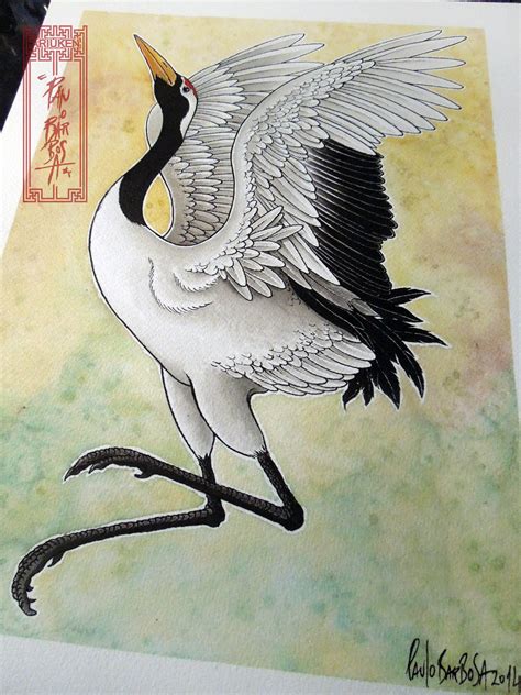 Japanese Crane Dancing Art By Paulo Barbosa Ariuken Art On Facebook