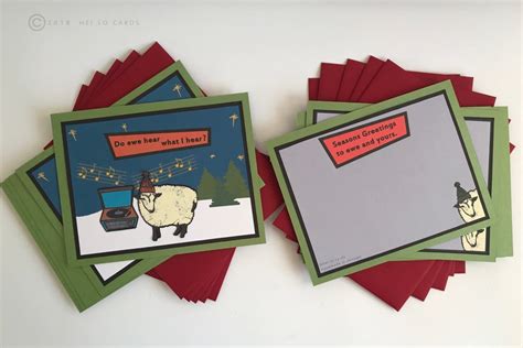 Handmade Multicolored Sheep And Turntable Holiday Card By Hei Lo Cards