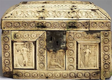 Byzantine Bone And Ivory On Wood Box With Scenes From The Fall Of Adam