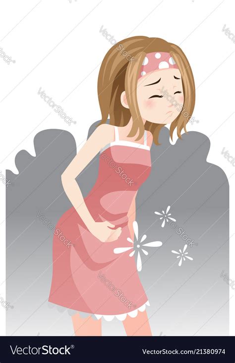 Woman Stomach Pain Royalty Free Vector Image Vectorstock