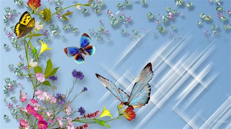 Flowers With Butterfly Wallpapers Hd Wallpaper Cave