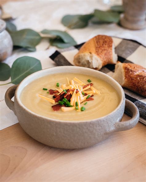 Low Carb Baked Potato Soup Recipe With Cauliflower