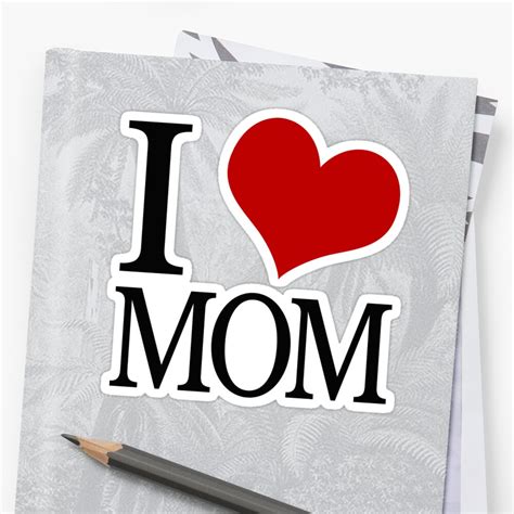 I Heart Mom Sticker By Designedwithtlc Redbubble