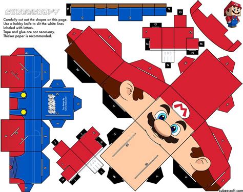 Mario Bros Cube Craft Paper Toys Template Paper Toy Disney Paper Toys