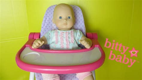 American Girl Doll Bittys High Chair Unboxing And Feeding And Changing