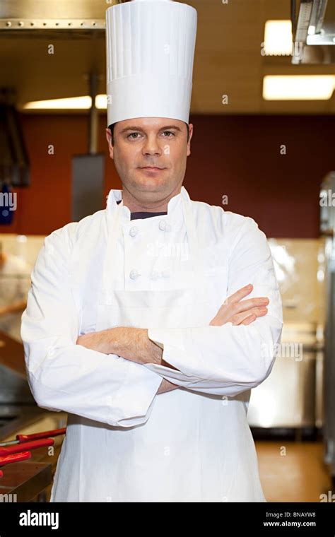 Male Chef In Commercial Kitchen Portrait Stock Photo Alamy
