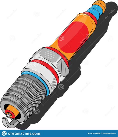 Vector Illustration Of Spark Plug Detailing Detailed Illustration