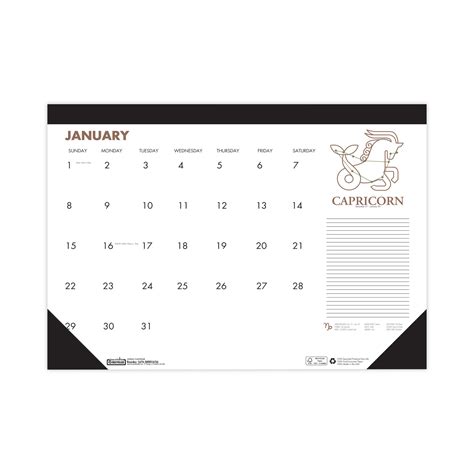 House Of Doolittle™ Recycled Zodiac Desk Pad Calendar Zodiac Artwork