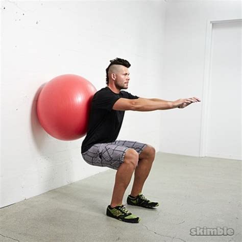 Wall Ball Squats Squat Workout Ball Exercises Squats