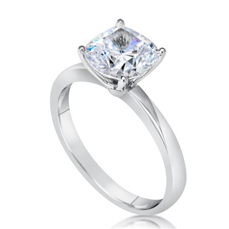 125 Ct 4 Prong Solitaire Cushion Cut Diamond Engagement Ring Si1 F