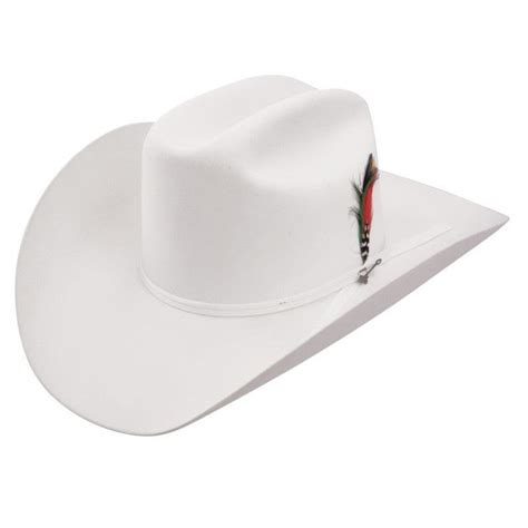 6x Stetson Rancher Hat White With Feather Stetson Felt Hat Made In The