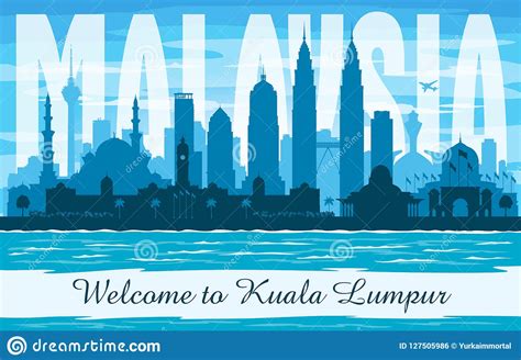 Gold silhouette of kuala lumpur on black background, vector illustration. Kuala Lumpur Malaysia City Skyline Vector Silhouette Stock ...