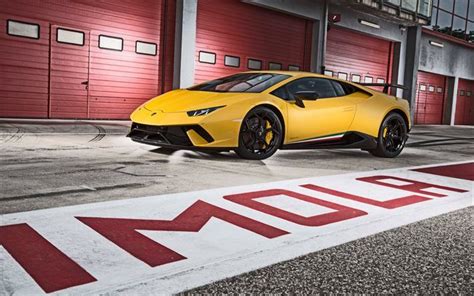 Download Wallpapers Lamborghini Huracan 2017 Yellow Huracan Supercar