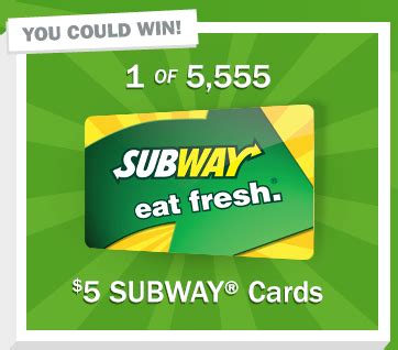 Subway is an american fast food restaurant franchise that primarily sells submarine sandwiches, salads and beverages. HURRY Free $5 Subway Card - Who Said Nothing in Life is Free?