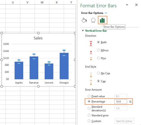 Error Bars In Excel Standard And Custom