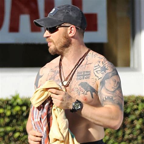 Tom Hardy Steps Out Shirtless Amid Secret Wedding Reports E Online