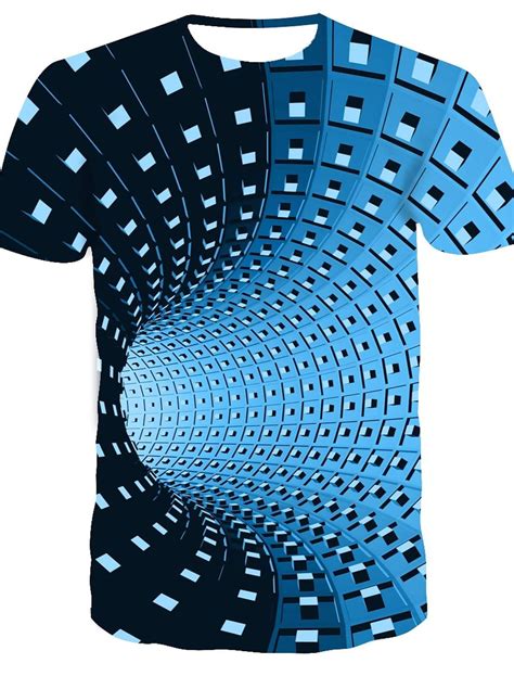 Men S Unisex Tee T Shirt D Print Graphic Optical Illusion Plus Size