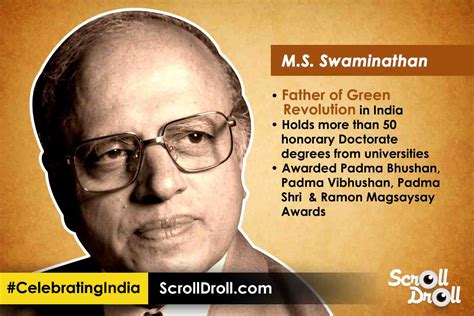 Heroes Of Tamil Nadu Ms Swaminathan The Best Of Indian Pop Culture