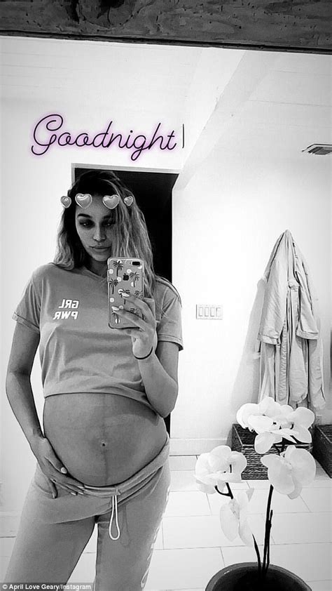 April Love Geary Shares A Naked Bump Shot Daily Mail Online