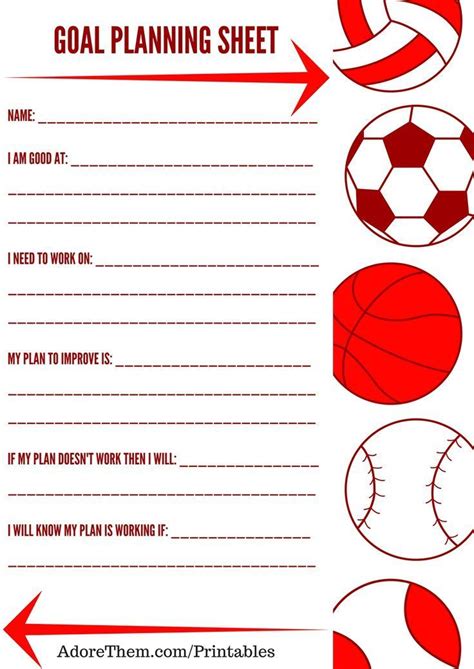 Goal Setting For Athletes Worksheet