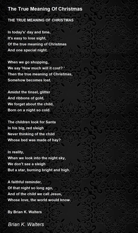 True Meaning Of Christmas Poem