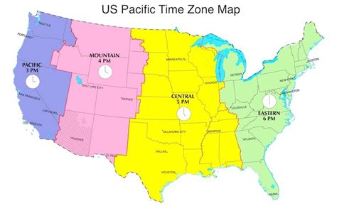 Usa Pacific Time Zone Map United States Map